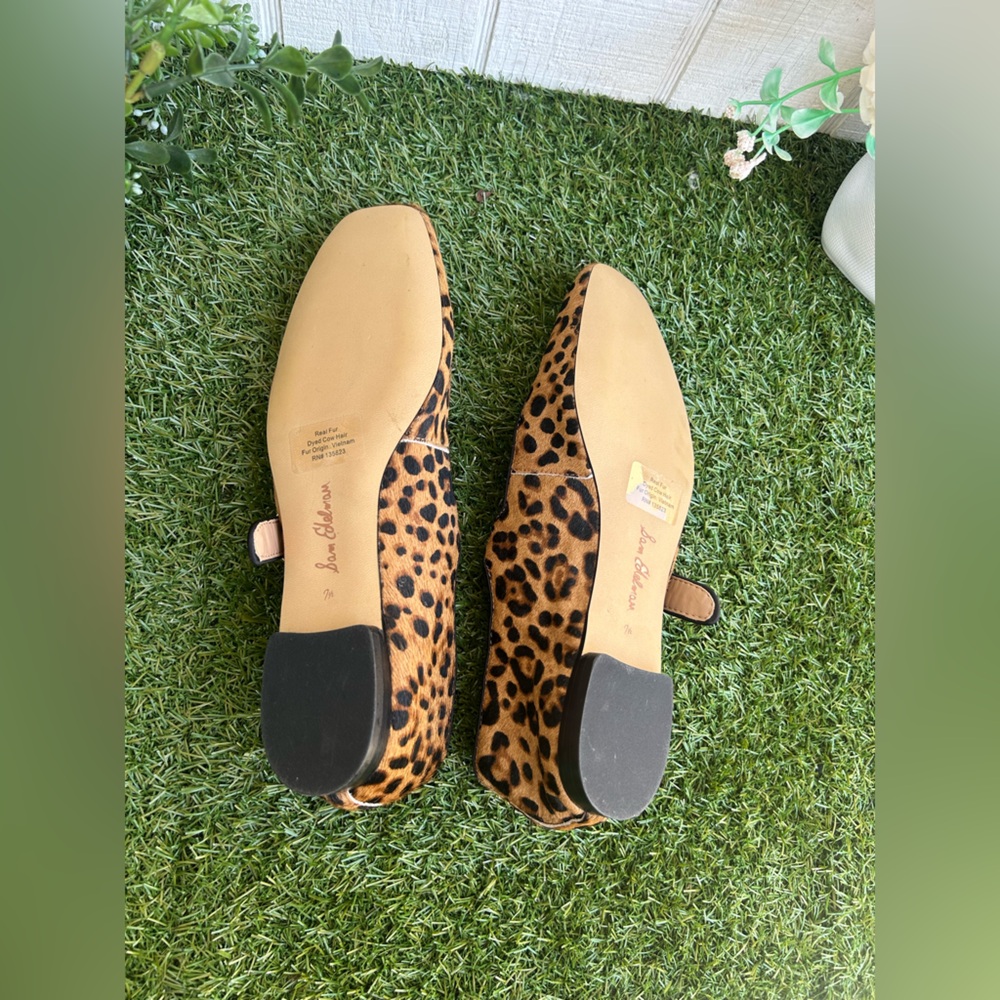 Sam Edelman Leopard Print Mary Jane Flats - Brown & Black - Picture 12 of 16
